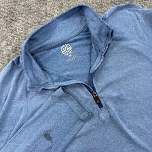 REI Co-op Womens Blue Heathered Long Sleeve 1/4 Zip Pullover Shirt Medium FLAW